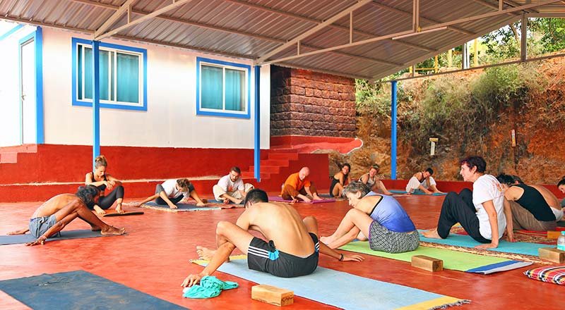 Students attending 200 hour Yoga teacher training course at Shree hari yoga school