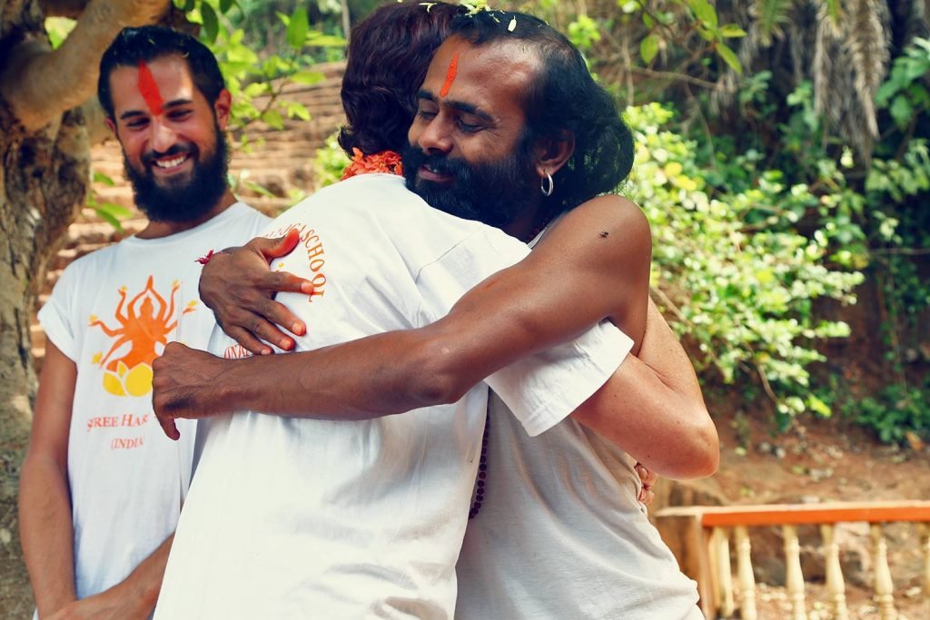 photo of hariji when he hugs a student